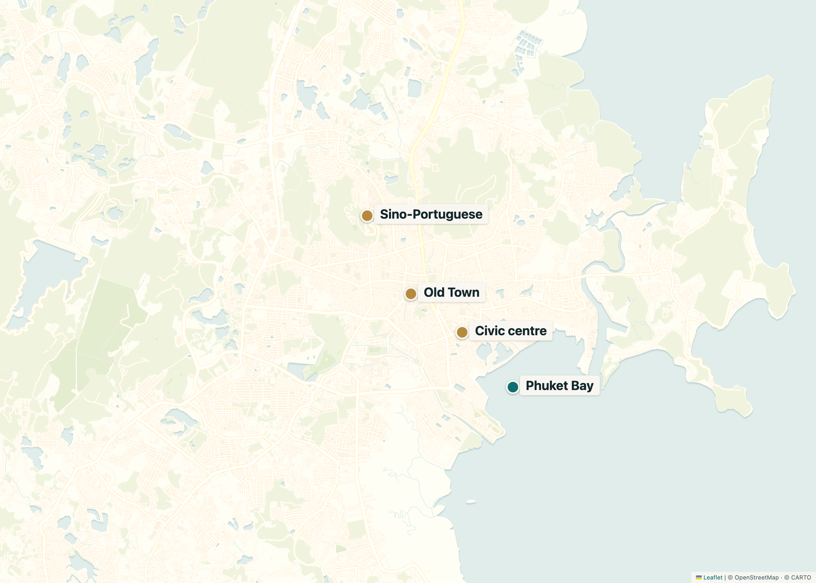 Phuket Town district map