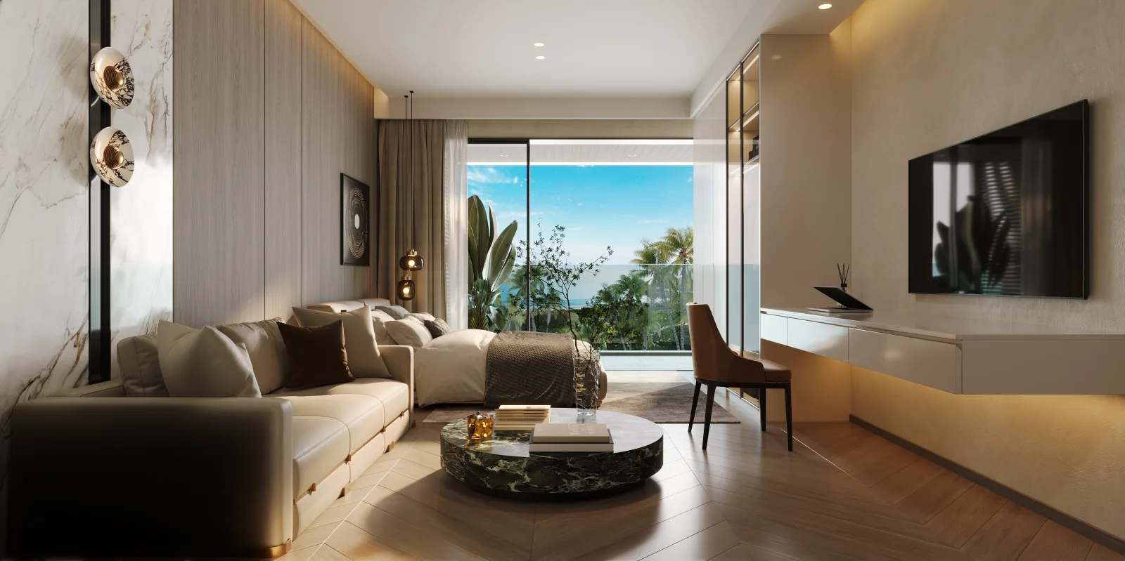 Ayana Heights indoor lounge seating vignette
