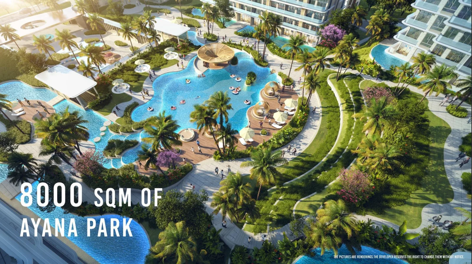 Ayana Heights infinity-edge pool panorama render
