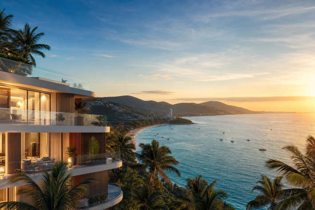 The Title Balcony balcony sea view at sunset