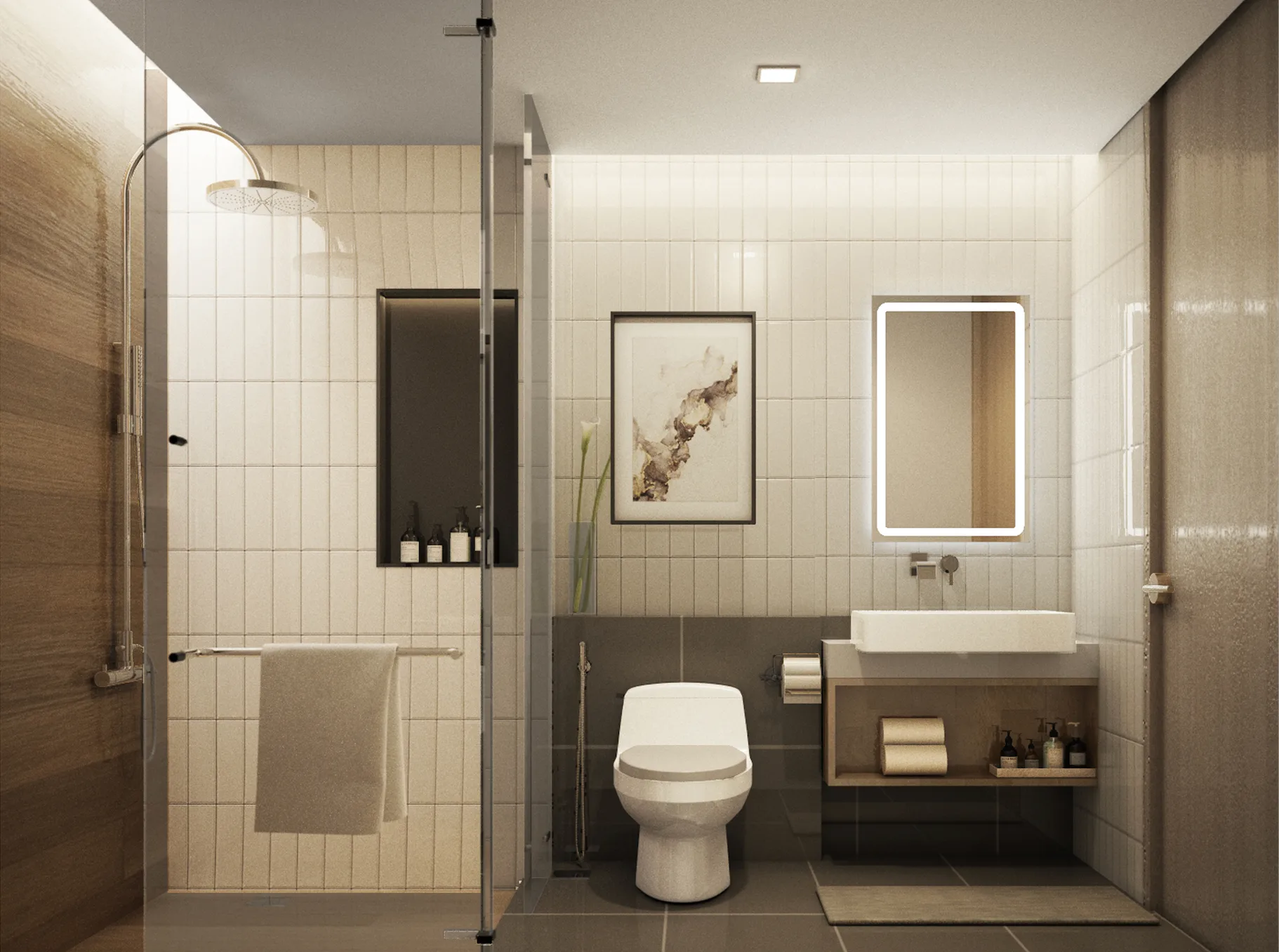 VIP Space Odyssey studio bathroom and apartment render