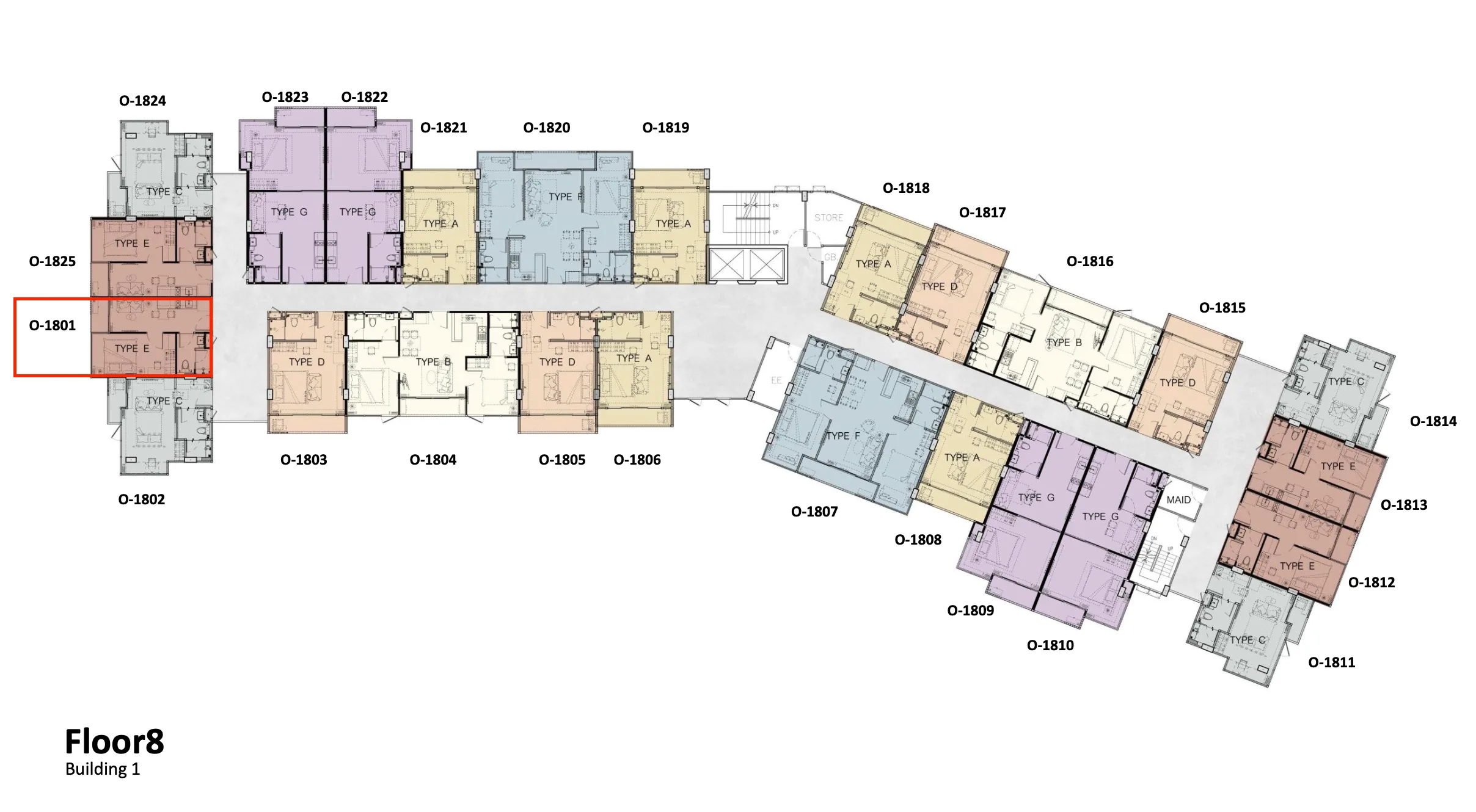 VIP Space Odyssey O-1801 location on floor plan