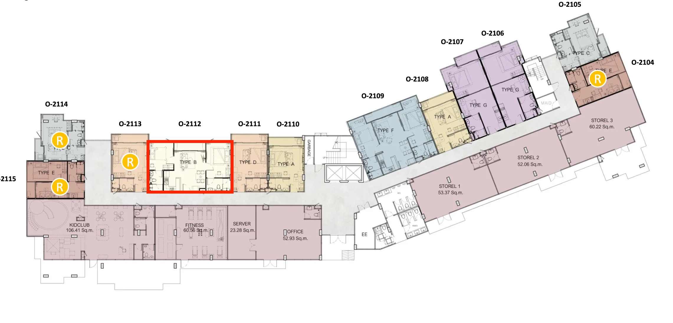 VIP Space Odyssey O-2112 location on floor plan